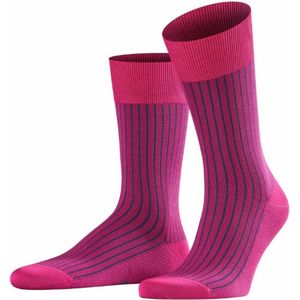 FALKE Oxford Stripe herensokken - roze (berry) - Maat: 39-40