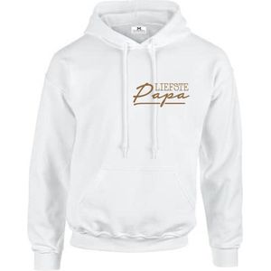 Heren Hoodie-Vaderdag cadeau-wit-liefste papa-Maat Xxl