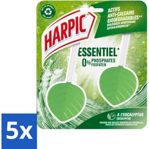 Harpic - Toiletblok - Eucalyptus - Met Natuurlijke Essentiële Oliën - 2 Blokjes - Bulkverpakking - 5 stuks