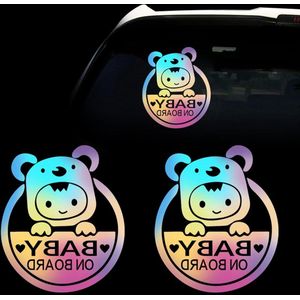 Babysticker met rand | Zelfklevende vinyl sticker | 2 stuks | Kleine babyvoeten autosticker