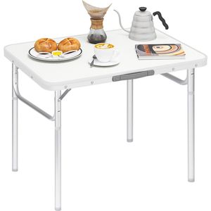 Kamyra® Campingtafel Inklapbaar - Kampeertafel, Partytafel - Lichtgewicht - Aluminium MDF - 75.5x55x25.5-59 cm - Wit