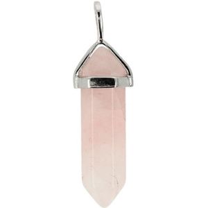 Ruben Robijn Roze kwarts dubbeleinder hanger