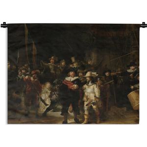 Wandkleed - Wanddoek - De Nachtwacht - Kunst - Oude meesters - Rembrandt - 120x90 cm - Wandtapijt