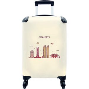Koffer - Xiamen - China - Skyline - Past binnen 55x40x20 cm en 55x35x25 cm - Handbagage - Trolley - Fotokoffer