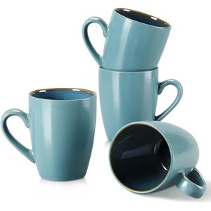 Groene koffiebeker-mokkenset voor water espresso - set van 4