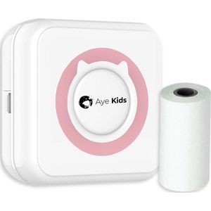AyeKids Fotoprinter voor Smartphone met Wifi & Bluetooth - Incl. 1 Rol Fotopapier - Draadloze Mini Printer - Wifi Printer - Mobiele Fotoprinter Draadloos - Pocket Printer - Roze