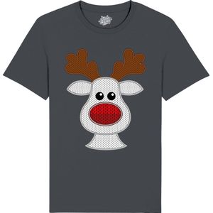 Rendier Buddy - Foute Kersttrui Kerstcadeau - Dames / Heren / Unisex Kleding - Grappige Kerst Outfit - Knit Look - T-Shirt - Unisex - Mouse Grijs - Maat XL