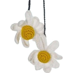 Gehaakt Schattig Achteruitkijkspiegel Hangend Plant Auto-Accessoire Handgemaakt - Gehaakt Autoplant Decor Hanger - Cadeau voor Autospiegel Liefhebbers auto spiegel hanger