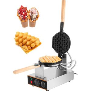 Starstation Wafelijzer - Elektrische Wafelijzer Machine - Wafelmaker - Poffertjespan - Poffertjesmaker - Bubble Wafelijzer – Roestvrijstaal - Wafel Bakken Machine - 1400W