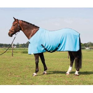 Trendy fleecedeken turquoise paardendeken - maat 165