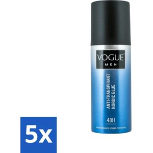 Vogue Men - Nordic Blue - Deodorant Spray - Anti-transpirant - 150 ml - Bulkverpakking - 5 stuks
