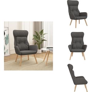 vidaXL Relaxstoel - Relaxstoelen - Fauteuil - Relaxfauteuil - Relaxstoel stof donkergrijs