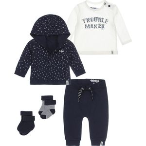 Dirkje Noppies Bio Basic SET(5delig) Blauw Vest, Broek, Shirt en sokken - Maat 56