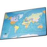Bureau onderlegger/placemat van pvc 41 x 52 cm - Bureau beschermer - Design wereldkaart