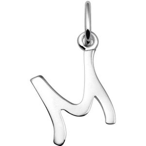 Lucardi Dames Zilveren letterhanger M - Hanger - 925 Zilver - Zilverkleurig
