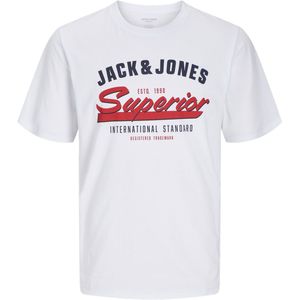 JACK&JONES MINI JJELOGO TEE SS O-NECK 2 COL SS25 SN MNI Jongens T-shirt - White Navy Blazer + True Red