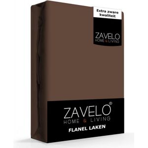 Zavelo Deluxe Flanel Laken Taupe - 1-persoons (180x290 cm) - 100% katoen - Extra Dik - Zware Kwaliteit - Hotelkwaliteit