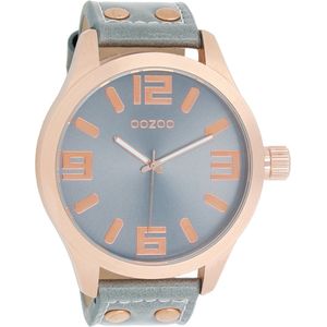 OOZOO Timepieces C1104 - Horloge - 50 mm - Leer - Grijs