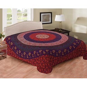 2 persoons sprei - Mandala - zomer sprei - katoen - dunne sprei - Rood/geel/paars/blauw/groen