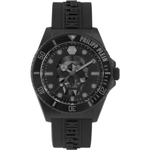 Philipp Plein The $Kull Diver PWOAA0422 Horloge - Siliconen - Zwart - Ø 44 mm