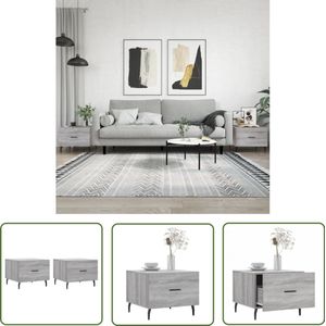 vidaXL Salontafels - Set van 2 - Grijs Sonoma Eiken Salontafel - Bijzettafel - Houten Salontafel - Grijze Salontafel - Salontafeltje