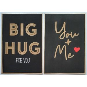 2 Luxe Wenskaarten - BIG HUG for you + You and Me - 12 x 17 cm