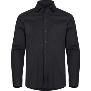 Clique Regular Fit Stretch Overhemd met borstzak maat 4XL kleur Zwart