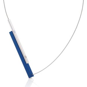 CLIC JEWELLERY STERLING SILVER WITH ALUMINIUM NECKLACE BLUE CS003B