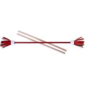 Acrobat Jongleerset Flower Stick Met Handstokken - Rood Schacht, Wit/Rood/Wit Bloem