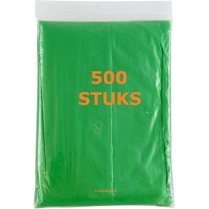 500 stuks  wegwerp poncho transparant Groen | Regen | Festival | wandelen | evenement