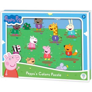 Peppa Pig FSC® Houten Puzzel - DeQube - 10 Stukken - Vormenpuzzel met Kleuren - Vanaf 2 Jaar