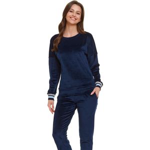 Doctor Nap Katoenen Matching Familie Gezin Pyama Dames Lange Mouw Lange Broek Kerst Winter Velours Navy PM.5219 S