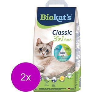 Biokat's Classic Fresh 3 In 1 - Kattenbakvulling - 2 x 18 l