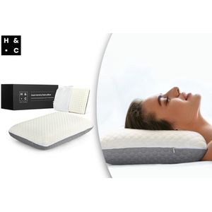 H&C Dual Comfort - Memory Foam Hoofdkussen - Verstelbare Stevigheid - Antibacterieel - Voor Zijslapers