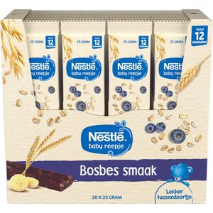 Nestlé Baby Fruitreep Bosbes - Babyvoeding Tussendoortjes 12+ maanden - Voordeelverpakking van 20 repen