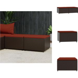 vidaXL Voetenbank Tuinmeubelen - 55x55x31cm - Weerbestendig Poly Rattan - Stevig Stalen Frame - Modulair Design - Poef