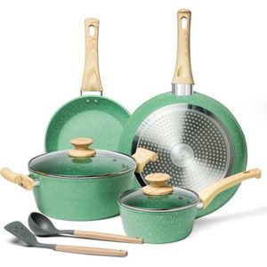 Pannenset - Kookpan met deksel - Steelpan - Koekenpan - Wokpan