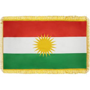 Koerdistan vlag - Koerdische vlag - Gouden rand - 85cm *145cm - Kurdistan vlag