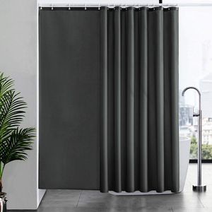 Ibenzoa® Extra Lange, Schimmelbestendige Douchegordijn met Antibacteriële Stof en 16 Haken, Donkergrijs, 244x200cm