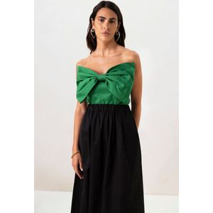 Sissy-Boy - Groene strapless top met strik