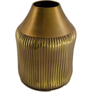 Oneiro Luxe Vaas VASE METAL Ø19X29CM BRONZE – hotel chique - binnen – accessoires – tuin – decoratie – bloemen – mat – glans – industrieel - droogbloemen