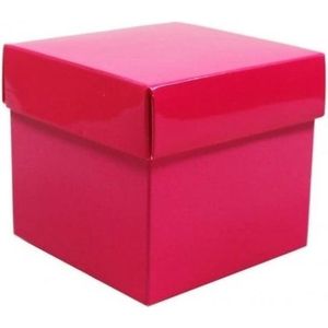 Roze cadeauverpakking decoratie 10 cm kubus