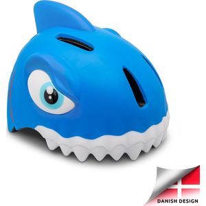 Crazy Safety - Kinderfietshelm - Fietshelm voor kinderen - Blauwe Haai - EN1078 Gecertificeerd - Maat M - 55/59 cm verstelbaar