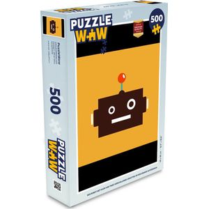 Puzzel Robot - Gezicht - Antenne - Geel - Jongens - Kind - Legpuzzel - Puzzel 500 stukjes