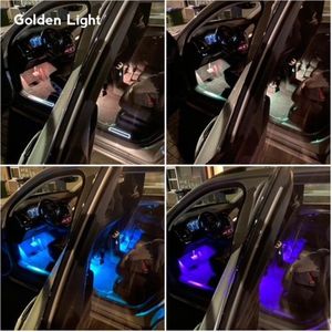 Golden Light LED Autoverlichting voor Interieur met Afstandbediening - Ledstrips - RGB Binnenverlichting LED Strips - Binnen Verlichting Auto - Sfeerverlichting - Auto Accessories Interieur - 12V