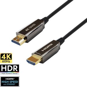 Qnected® Actieve Optische HDMI 2.0b kabel - 30 meter - 4K@60Hz HDR - Gecertificeerd - High Speed with Ethernet - 18 Gbps | PS4 - Xbox One X & S - PC - Laptop - Beamer - Monitor