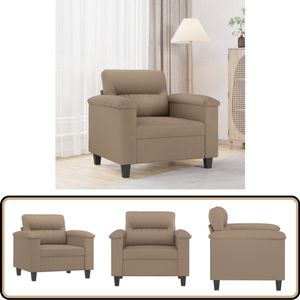 vidaXL Fauteuil - Kunstleer - Cappuccino - 60 cm Fauteuil - Lounge Stoel - Kapstok - Decoratie - Huiskamer