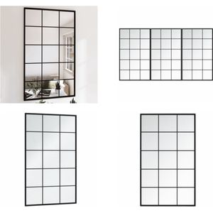 vidaXL-Wandspiegels-3-st-100x60-cm-metaal-zwart - Wandspiegel - Wandspiegels - Spiegel - Make-upspiegel