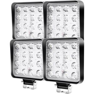 CCLIFE Led werklamp 12V Koplamp 4X48W Auto Tractor IP67 Offroad 6000K Waterdichte Werklamp Spotlight voor SUV UTV ATV Truck, 13x11x2cm CushHom