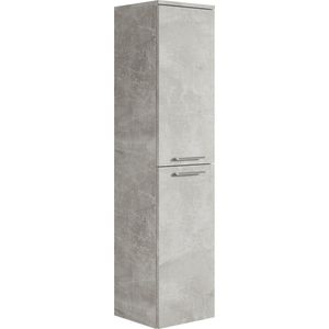 Badplaats Badkamerkast Saturnus 35 x 35 x 130 cm - Beton Grijs - Hangende Kolomkast met Twee Deuren